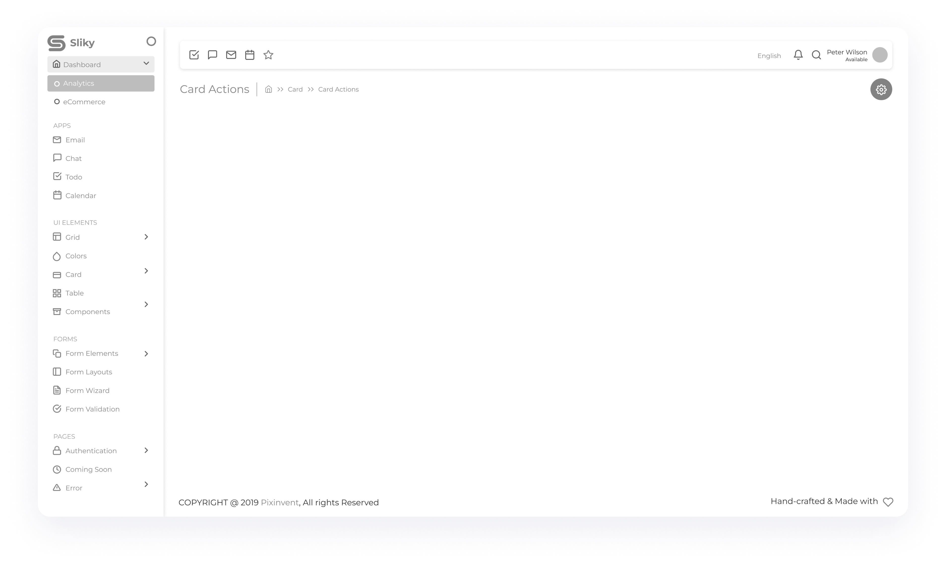  Wireframe mockup of a Sliky CRM task management dashboard screen