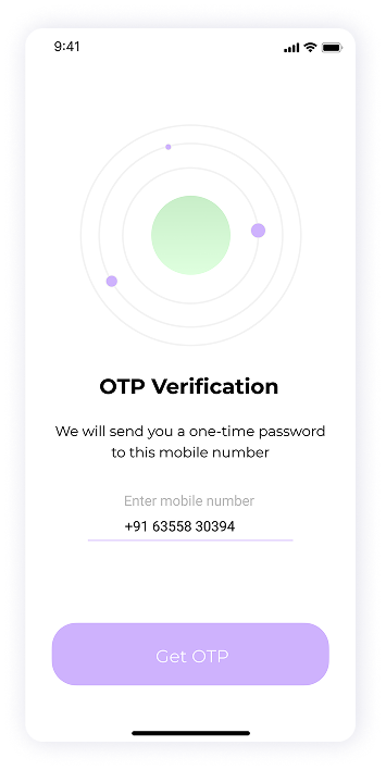 UI design of MoneyPay OTP verification screen