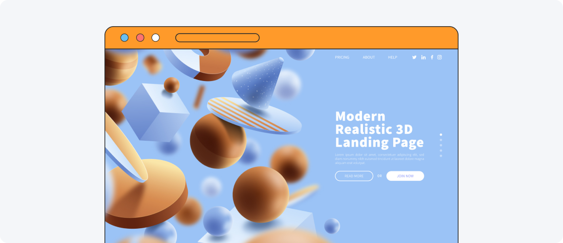 3D elements website design trend