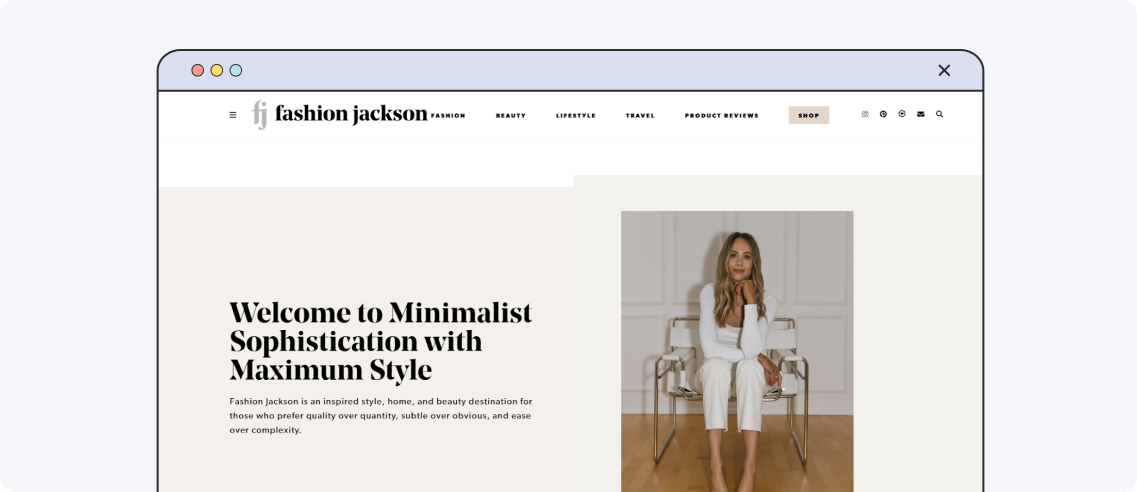 Fashion Jackson, example of a fashion blog design