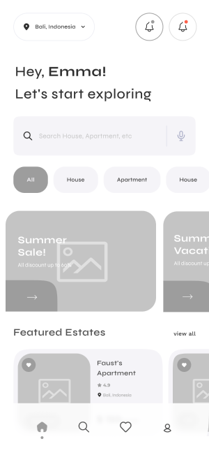 Wireframe of Turveyor home screen