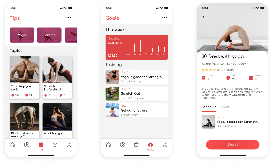 ShareFit sport training app design