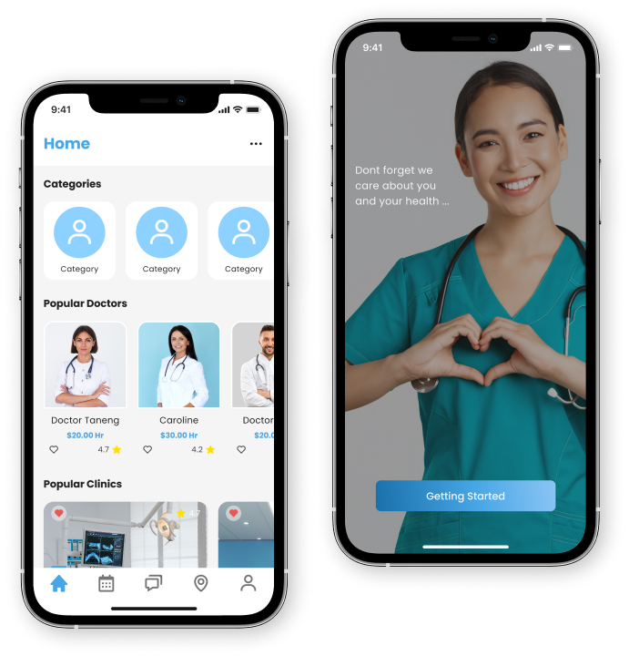 ui ux design for Dr Helper mobile application