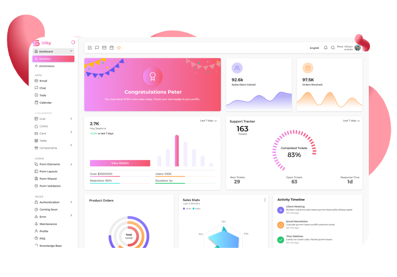 Sliky - VueJS Admin Panel Template Portfolio