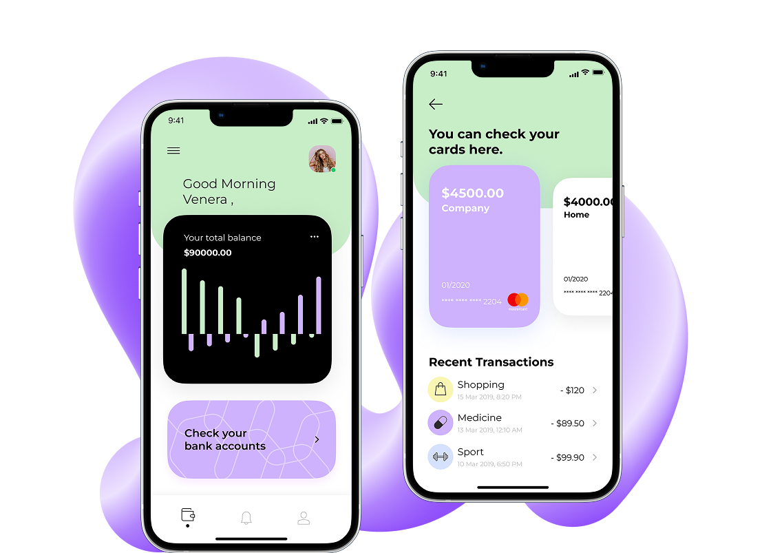 MoneyPay finance tracker app design